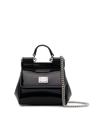 

Logo-plaque leather mini bag, Dolce & Gabbana Logo-plaque leather mini bag