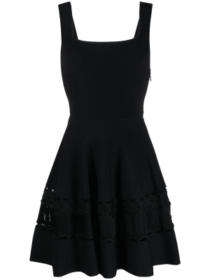 

Ribbed detail flared dress, Alexander McQueen Ribbed detail flared dress