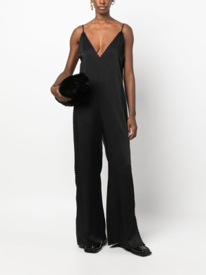 

Scallop-edge wide-leg jumpsuit, Jil Sander Scallop-edge wide-leg jumpsuit