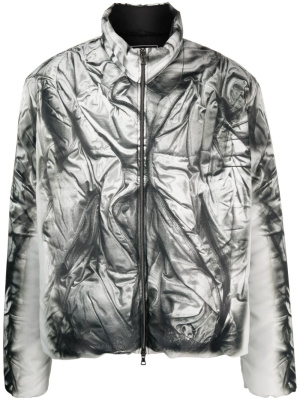 

Compact-print high-neck jacket, Y/Project Compact-print high-neck jacket