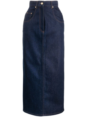 

Rear-slit denim maxi skirt, Nina Ricci Rear-slit denim maxi skirt