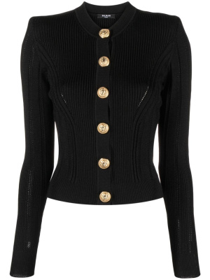 

Ribbed-detail fitted cardigan, Balmain Ribbed-detail fitted cardigan