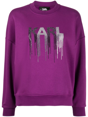 

Rhinestone-embelished crew-neck sweatshirt, Karl Lagerfeld Rhinestone-embelished crew-neck sweatshirt