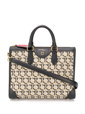 

Interlocking Gancini print tote, Ferragamo Interlocking Gancini print tote