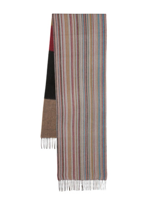 

Signature Stripe fringed scarf, Paul Smith Signature Stripe fringed scarf