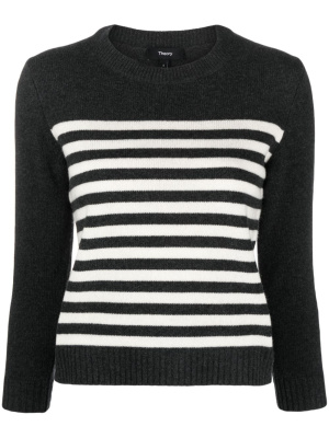 

Striped wool-blend jumper, Theory Striped wool-blend jumper