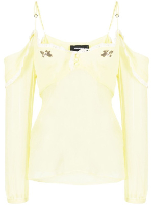 

Cold-shoulder silk top, Dsquared2 Cold-shoulder silk top