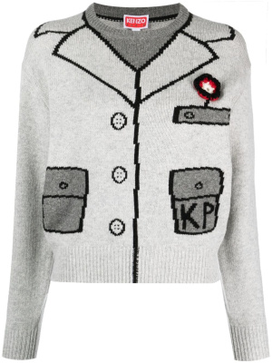 

Boke Flower-appliqué trompe l'oeil jumper, Kenzo Boke Flower-appliqué trompe l'oeil jumper