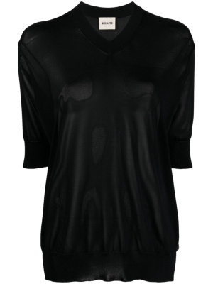

Fine-knit V-neck sweatshirt, KHAITE Fine-knit V-neck sweatshirt