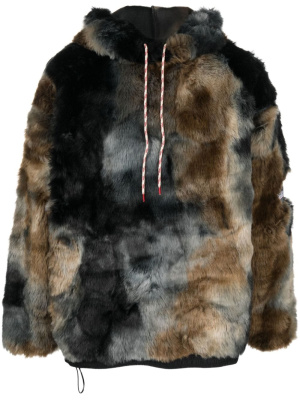 

Yeti tie-dye faux-fur hoodie, Aries Yeti tie-dye faux-fur hoodie