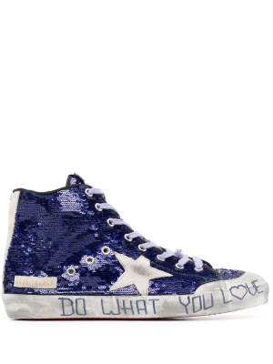 

Sequin-embellished lace-up sneakers, Golden Goose Sequin-embellished lace-up sneakers