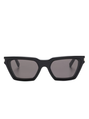 

Logo-engraved cat-eye sunglasses, Saint Laurent Eyewear Logo-engraved cat-eye sunglasses