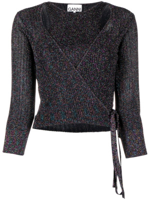 

Sparkle ribbed-knit top, GANNI Sparkle ribbed-knit top