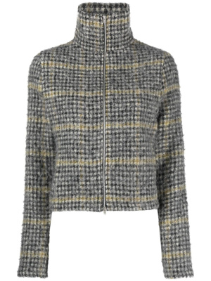 

Houndstooth-pattern brushed-knit jacket, OUR LEGACY Houndstooth-pattern brushed-knit jacket