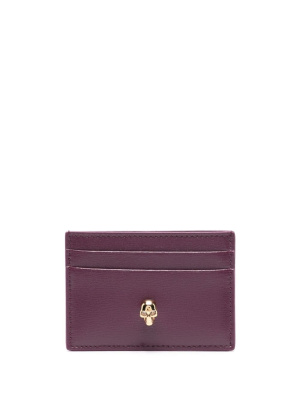 

Skull-motif leather cardholder, Alexander McQueen Skull-motif leather cardholder