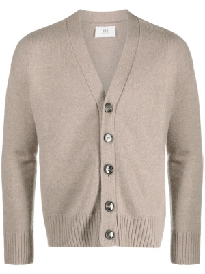 

Elbow-patch V-neck cardigan, AMI Paris Elbow-patch V-neck cardigan