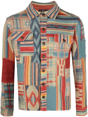 

Long-sleeved patchwork shirt jacket, Ralph Lauren RRL Long-sleeved patchwork shirt jacket