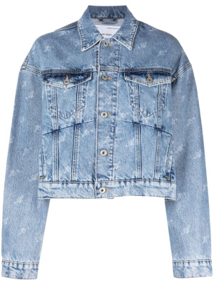 

Initial-print cropped denim jacket, Axel Arigato Initial-print cropped denim jacket