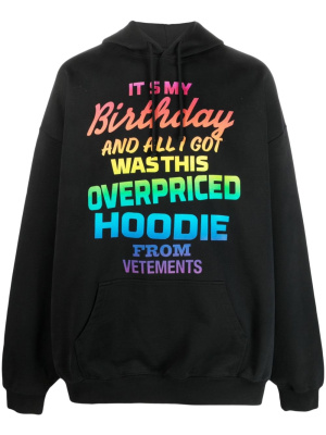 

Rainbow text-print hoodie, VETEMENTS Rainbow text-print hoodie