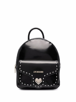 

Heart-cut patent-effect backpack, Love Moschino Heart-cut patent-effect backpack