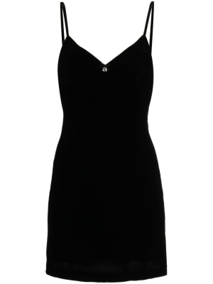 

Logo-charm velvet dress, Alexander Wang Logo-charm velvet dress