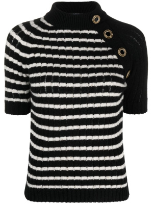 

Striped cashmere-blend top, Balmain Striped cashmere-blend top
