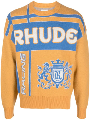 

Palm jacquard crew neck jumper, Rhude Palm jacquard crew neck jumper
