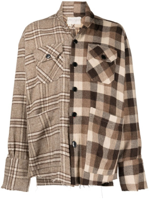 

Mix-print long-sleeve shirt, Greg Lauren Mix-print long-sleeve shirt