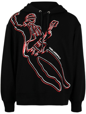 

Karl Rocks organic-cotton blend hoodie, Karl Lagerfeld Karl Rocks organic-cotton blend hoodie