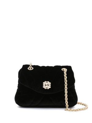 

Logo-plaque velvet shoulder bag, SANDRO Logo-plaque velvet shoulder bag