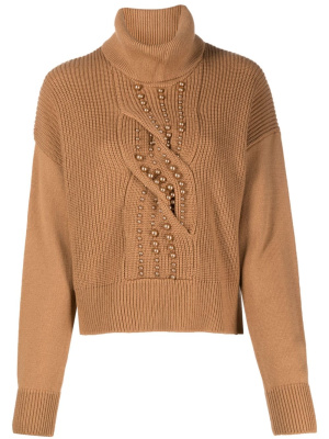 

Hihg-neck pearl-embellished jumper, LIU JO Hihg-neck pearl-embellished jumper