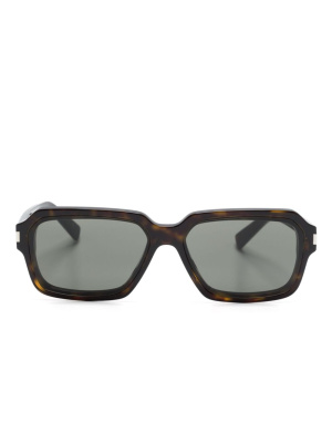 

Tortoiseshell-effect rectangle-frame sunglasses, Saint Laurent Eyewear Tortoiseshell-effect rectangle-frame sunglasses