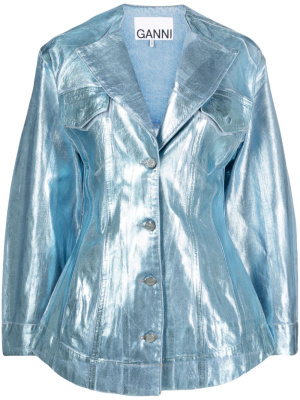

Laminated denim jacket, GANNI Laminated denim jacket