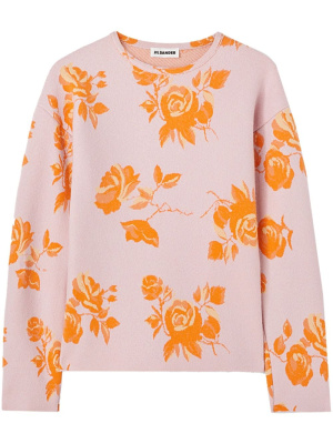 

Rose-print wool jumper, Jil Sander Rose-print wool jumper