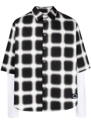 

Blurred windowpane-print shirt, Marcelo Burlon County of Milan Blurred windowpane-print shirt
