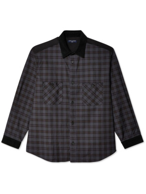

Check-pattern panelled shirt, Comme Des Garçons Homme Check-pattern panelled shirt