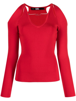

Cut-out logo-charm jumper, Karl Lagerfeld Cut-out logo-charm jumper