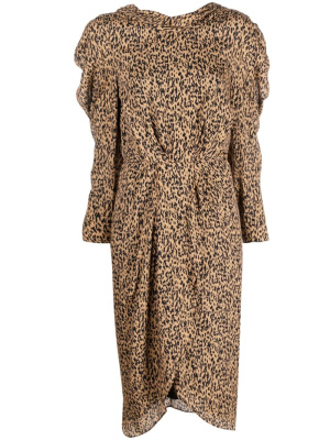 

Leopard-print cotton midi dress, IRO Leopard-print cotton midi dress