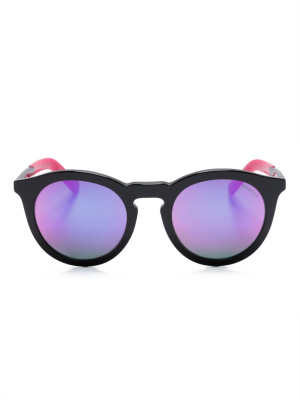 

Logo-print round-frame sunglasses, Moncler Eyewear Logo-print round-frame sunglasses