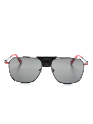 

Logo-plaque pilot-frame sunglasses, Moncler Eyewear Logo-plaque pilot-frame sunglasses