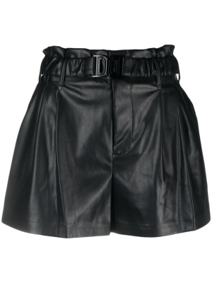 

Logo-buckle faux-leather shorts, DKNY Logo-buckle faux-leather shorts
