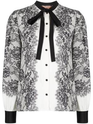 

Lace-print buttoned shirt, TWINSET Lace-print buttoned shirt