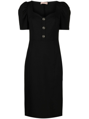 

Sweetheart-neck puff-sleeved midi dress, TWINSET Sweetheart-neck puff-sleeved midi dress