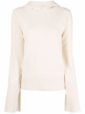

Ribbed-edge knitted hoodie, Rick Owens Ribbed-edge knitted hoodie