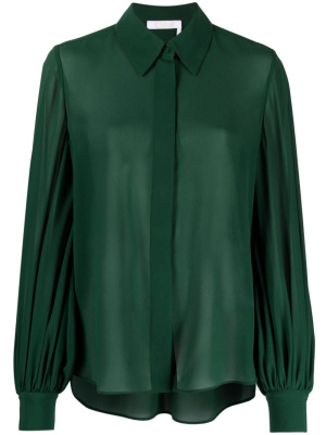 

Puff-sleeves semi-sheer silk shirt, Chloé Puff-sleeves semi-sheer silk shirt