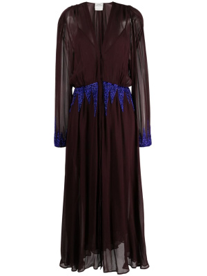 

Stud-embellished sheer long dress, Forte Forte Stud-embellished sheer long dress