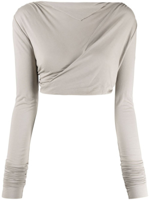 

Draped cotton crop top, Rick Owens Lilies Draped cotton crop top