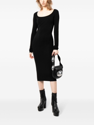 

Long-sleeve scoop-neck midi dress, Rick Owens Lilies Long-sleeve scoop-neck midi dress