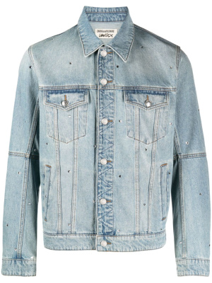 

Kasy spread-collar crystal denim jacket, Zadig&Voltaire Kasy spread-collar crystal denim jacket