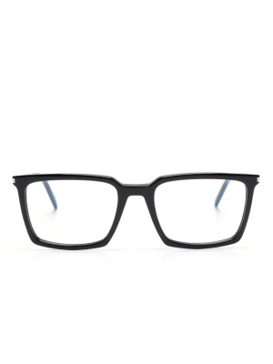 

Logo-engraved rectangle-frame glasses, Saint Laurent Eyewear Logo-engraved rectangle-frame glasses